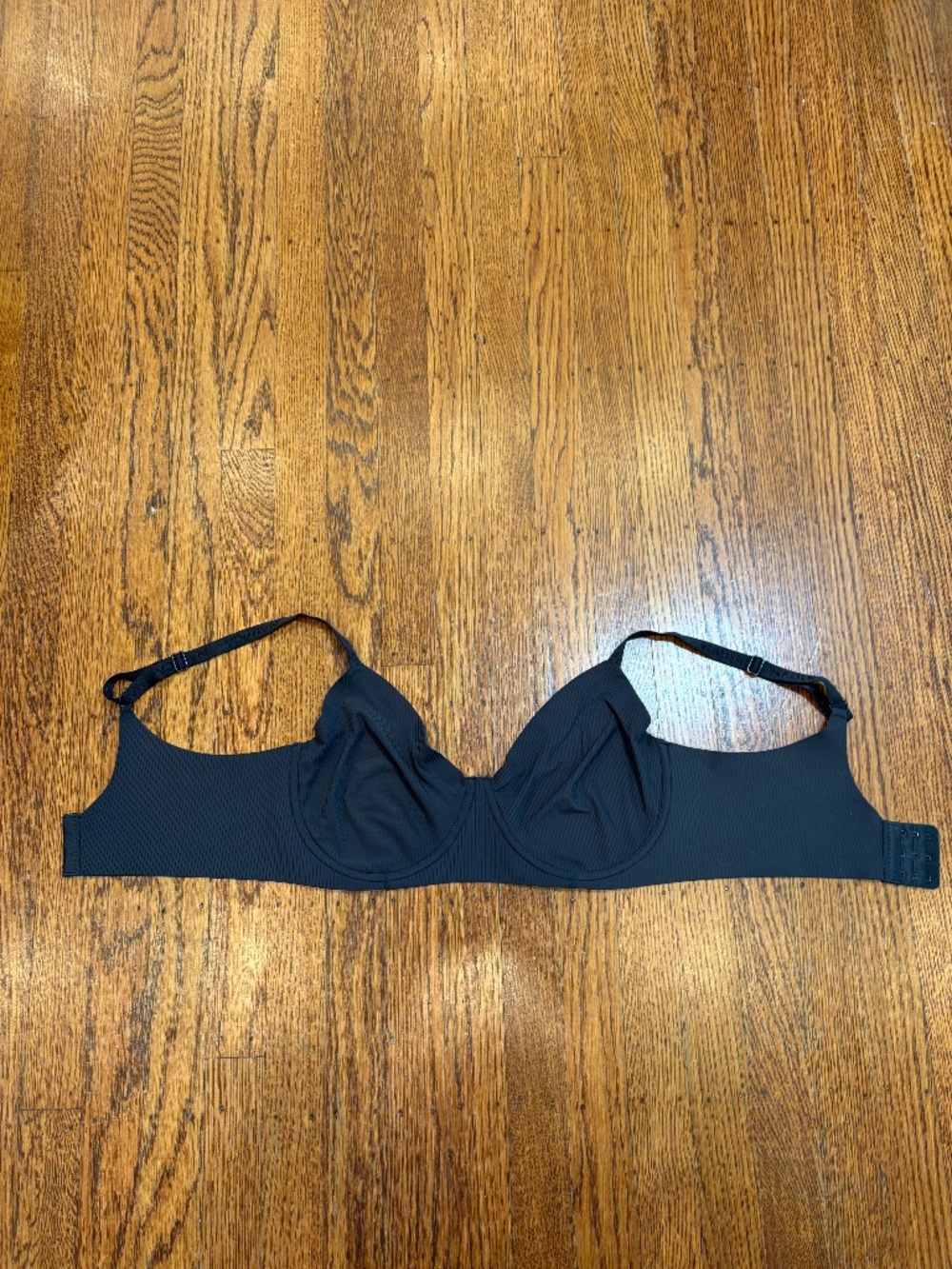 Nautica Black Ribbed Underwire Bra | Size 38C